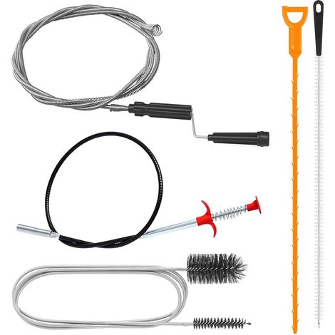 5 Pcs Furet Deboucheur Canalisation Professionnel, Pinces à Griffes Flexibles, Brosse Canalisation WC, for Kitchen Sink Bathroom Toilet Drains Plumbing Unclogger Cleaner Cleaning Brush (1/5)