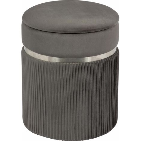 Tabouret semi artisanal LOT DE 2 ZAJI 31x31 gris clair et gris foncé (1/4)
