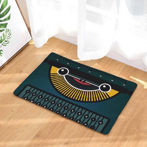 Tapis d'entrée d'intérieur antidérapant à motif de cassette audio vintage (1/2)