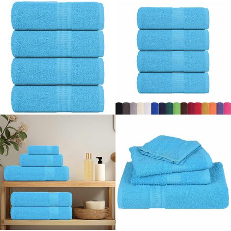 vidaXL Serviettes de visage 4 pcs turquoise 30x30cm 360g/m² 100% coton