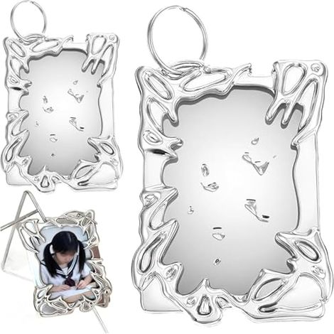 2 Pièces Porte-Carte Photo Y2K, 2.95 4.33 in Photocard Holder, 7.5 11 cm Cadre Irrégulier en Plastique Galvanisé, pour Cartes de Visite, Photos, et Badges (1/5)