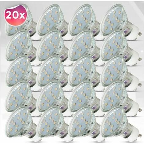 20x energy-saving GU10 LED bulbs, 3 watts, replaces 35 watts of halogen (1/5)