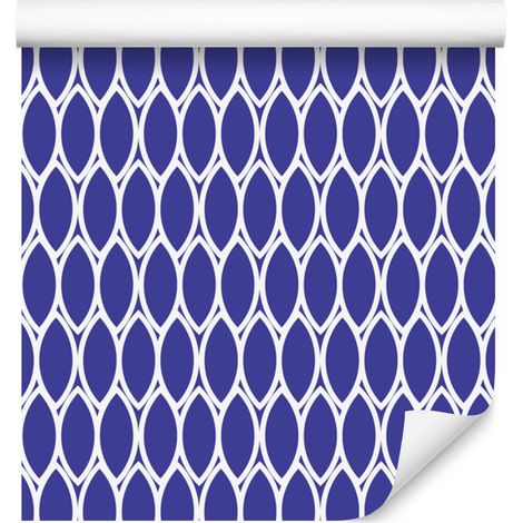 Carta da parati con motivo geometrico blu e grigio chiaro 50x1000 cm (1/5)