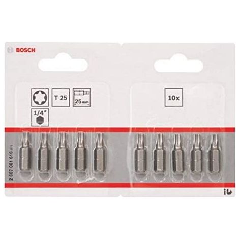 Bosch 10x embouts de vissage extra-durs, T25, 25 mm - 2607001616 (1/5)