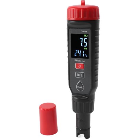 pH-mètre portable précis 6 fonctions écran LCD rétroéclairé réponse rapide testeur pH sol aquarium bac poisson (1/5)