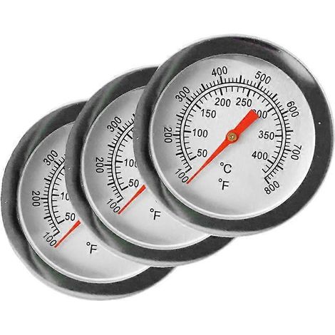 Filiyano-Lot de 3 thermomètres pour barbecue au charbon de bois, fumoir à bois, jauge de température, thermomètre pour barbecue, Fahrenheit / 50400 (1/4)