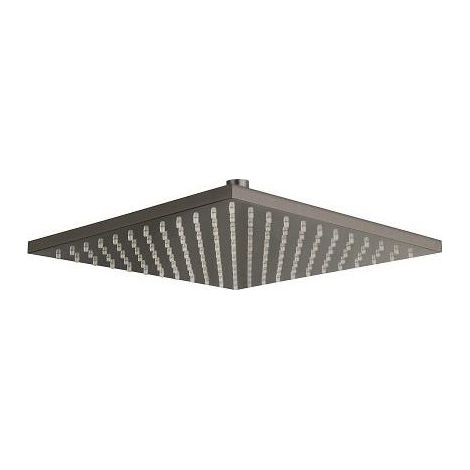 POMME DE DOUCHE CARREE 30X30 LAITON CHROME NOIR BROSSE - CRISTINA ONDYNA PD55775 (1/2)