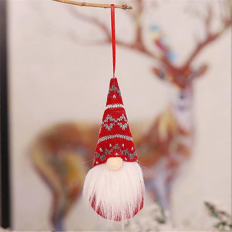 Décorations de Noël Mini Forêt Vieil Homme Poupée Pendentif Sapin de Noël Poupée Gnome Décoration de Noël Cadeau Enfant