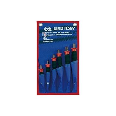 KING TONY ZESTAW WYBIJAKÓW IGŁOWYCH 6cz. 2-8mm Z UCHWYTEM GUMOWYM