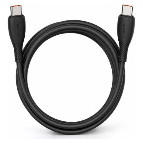 Cable USB 2.0 Tipo-C Vention TRWBH/ USB Tipo-C Macho - USB Tipo-C Macho/ Hasta 100W/ 480Mbps/ 2m/ Negro