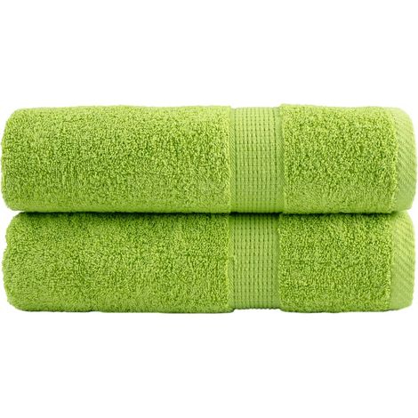 Serviettes de qualité supérieure SOLUND, lot de 2, vert pomme, 50 x 100 cm, 600 g/m²