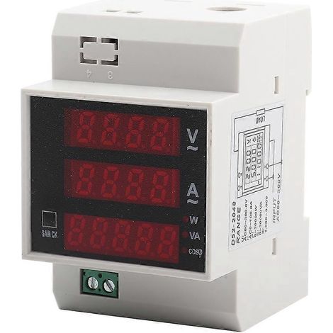 Digitaler Energiezähler für DIN-Schienenmontage mit LED-Anzeige und aktivem Leistungsfaktor, multifunktionaler Leistungsmesser