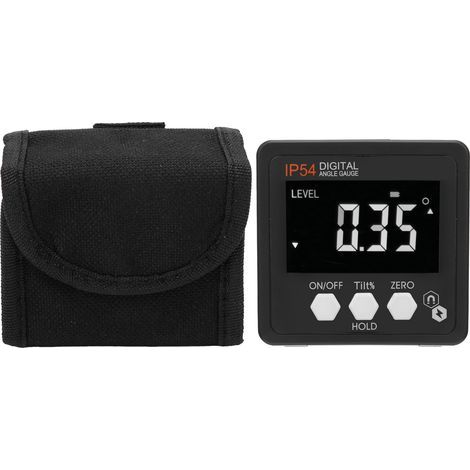 Digital 4x90° angle inclinometer with LCD screen, tilt housing, white on black, IP54, white on black (1/5)