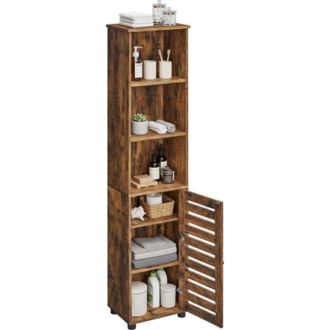 Tall Bathroom Cabinet with Adjustable Shelves (1/5)
