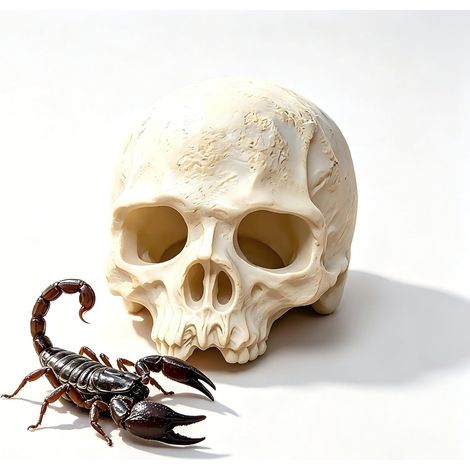 Cachette Reptile Crâne, Décor de Terrarium 12 cm (1/5)