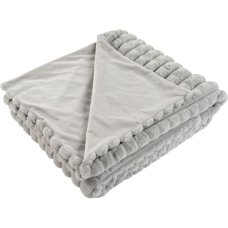 Sweety - plaid - 150x200 cm - en velours - gris (1/5)