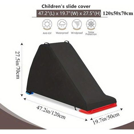 Housse toboggan - 1 pièce, Bâche imperméable sécurité enfants, Protection aire de jeux extérieur jardin - Bleu Cuneary (1/4)