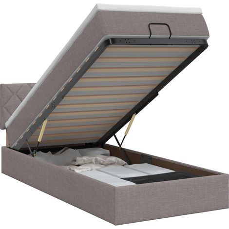 Maison Exclusive - Letto ottomano con materasso Tortora 80 x 200 cm Tessuto (1/5)