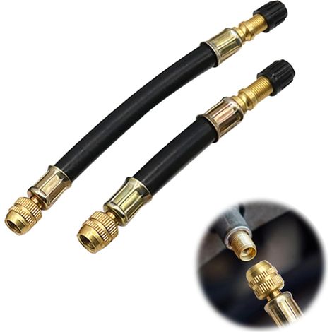 2 Pièces Extension de Valve de Pneu, Rallonge Valve Pneu Multisurface en Caoutchouc Adaptateur Fiable Flexible Gonflage Facile des Pneus Compatible Moto Voiture Camion Remorque et Camping Car (1/5)