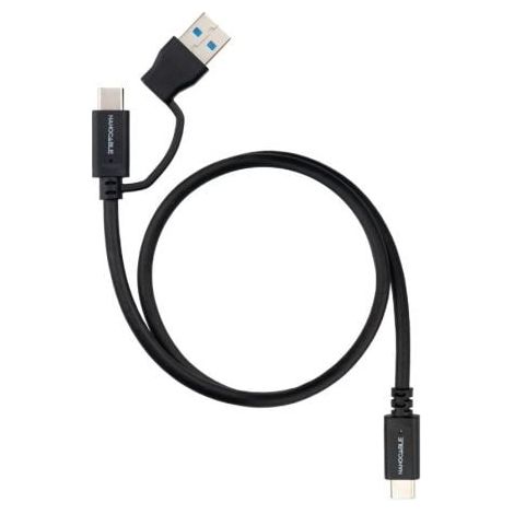 Cable USB 3.2 Tipo-C Nanocable 10.01.4800/ USB Tipo-C Macho/ USB Macho - USB Tipo-C Macho/ Hasta 60W/ 10Gbps/ 50cm/ Negro