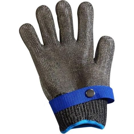 S de Travail en Acier Inoxydable résistants aux coupures, Niveau 5, en HPPE, avec Maille métallique Anti-Coupure.(M-23cm)