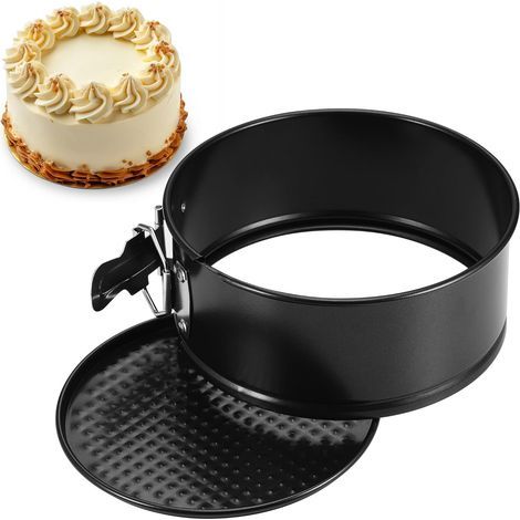 Moule à Charnière 15 cm Rond, Petit Moule à Gâteau avec Revêtement Antiadhésif, Petits Moules à Gâteau à Fond Plat pour la Cuisson de Gâteaux, Noir (1/5)