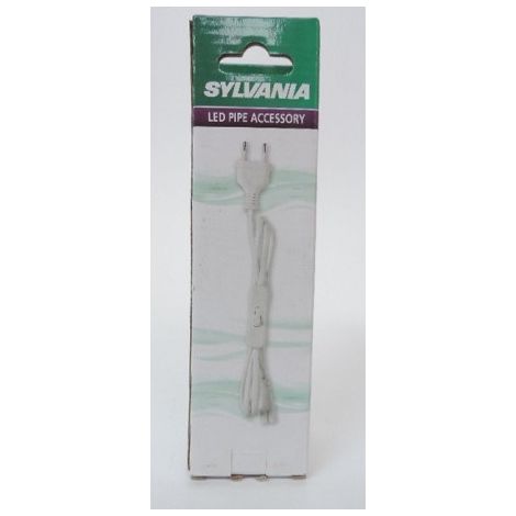 Cable d'alimentation avec fiche 2P et inter pour luminaire LED ligne continue PIPE EURO SYLVANIA 0051008 (1/2)