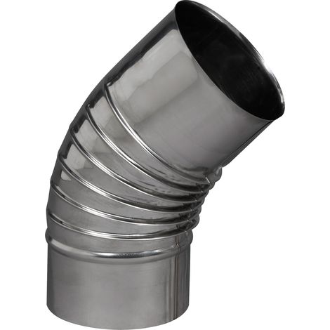 TEN – Coude plissé inox 304 45° – Diamètre 153 mm – Raccord fumisterie pour chauffage – Tubage Gaz, Fuel, Bois