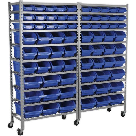 Sealey Mobile Bin Storage System with 72 Bins TPS72
