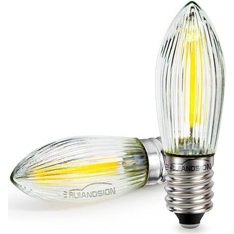 Lumières de nuit LED E10 puce à filament CA 220V ampoule LED à base E10 blanche pour les lampes d'affichage d'armoires murales (1/5)