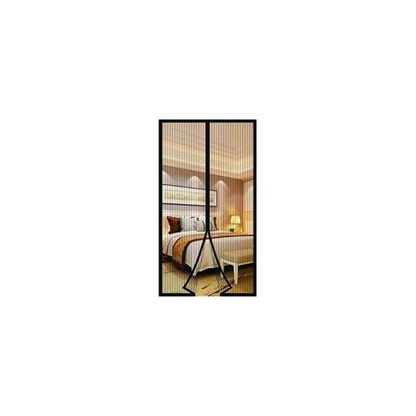 Mosquitera magnética para ventanas y puertas de 90 x 210 cm – Malla resistente al viento – Instalación sin taladros – Color negro