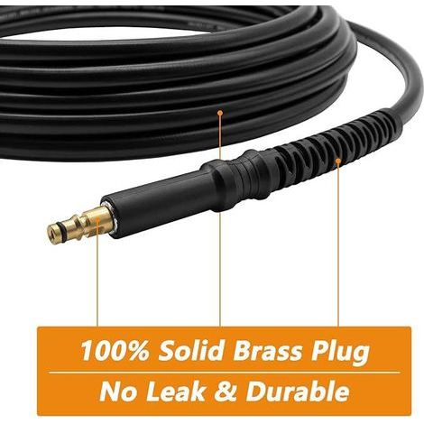 Tuyau de remplacement 6 m pour nettoyeur haute pression, raccord rapide, pistolet à eau haute pression, compatible Kärcher K2 à K7, nettoyage efficace (1/3)