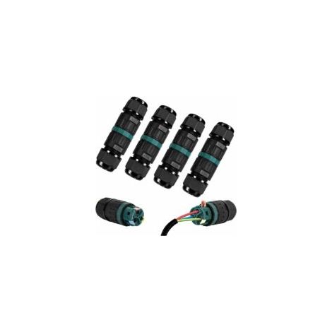 Boite de Derivation IP68 Etanche - Lot de 4 Connecteur Électrique Éxterieur 2 Voies, Boîte de Jonction Câblage Externe Etanche pour Ø9-12 mm Câbles de Terre (1/4)