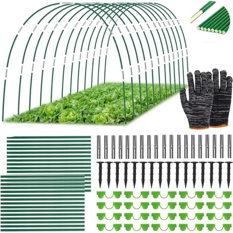 30 Arceau, Fibre De Verre, 38cm, Piquet, Clip, Serre Tunnel, Jardin