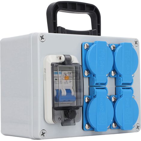 Boîte de prise industrielle RCBO/RCD mode 4 positions UE 250 V 16 A, boîte de prise portable avec disjoncteur AC230 V 40 A 1P+N (1/5)