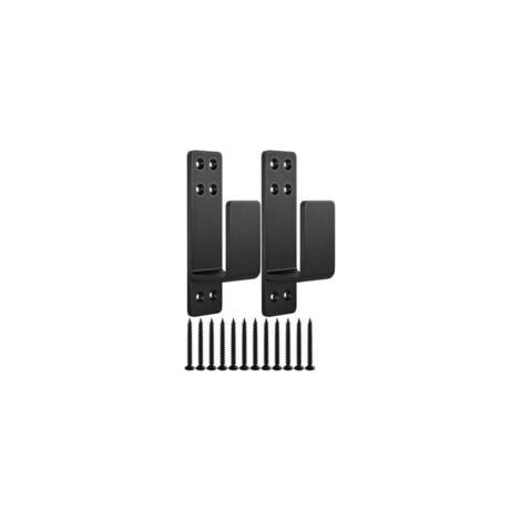 Support de sécurité de porte en 2 parties, barre de support en forme de U pour la fixation de barricades, accessoire de quincaillerie pour portes et systèmes de sécurité - Crezuo (1/4)