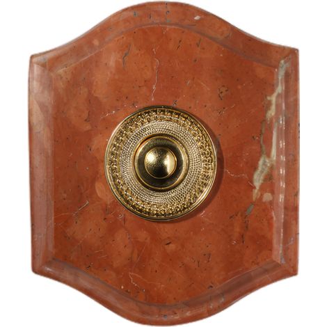 Plaque à chapeau Napoléon filaire marbre rouge collerette perlée laiton