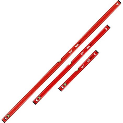 Milwaukee Set de 3 niveaux à bulle 180 cm + 120 cm + 60 cm (1/4)