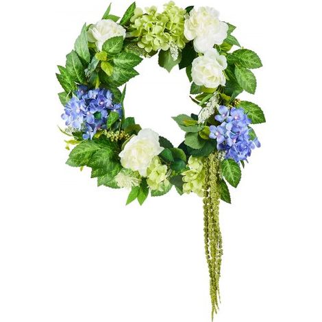 Couronne décorative artificielle - 58 - 42 cm couronne de fleurs (1/5)