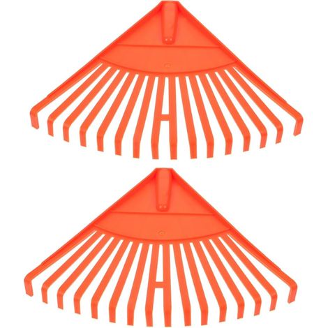 2 Pièces Râteau à Plastique pour Jardinage Râteau de Pelouse Portable avec Dents Outil de Nettoyage des Déchets pour Plantes Fleurs et Légumes pour Jardinage Orange