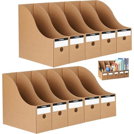 10 Pièces Porte Revues avec 10 Étiquettes, Boîte Rangement Papier A4, Range Archivage Documents pour Bureau, Organisateur Carton pour Papeterie, Magazines, Livres, Fichier, Classeur Stockage (1/5)