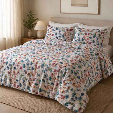 Set Completo Letto Singolo Saloma, in Percalle, Lavabile in Lavatrice, Azzurro Tiffany (1/3)