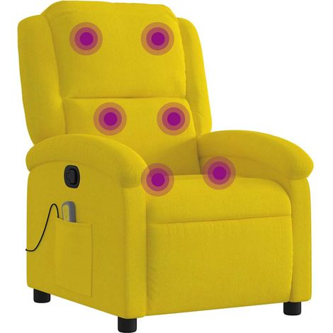 Fauteuil de Salon,Chaise,Fauteuil de massage inclinable jaune velours CFW425137 (1/5)