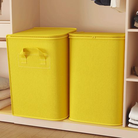 Boîte De Rangement En Tissu Pliable - 100 L - Pour Vêtements Et Couvertures - Idéal Armoire Sous Lit Chambre Étudiante - 50 X 40 Cm - 1 Pièce (1/5)