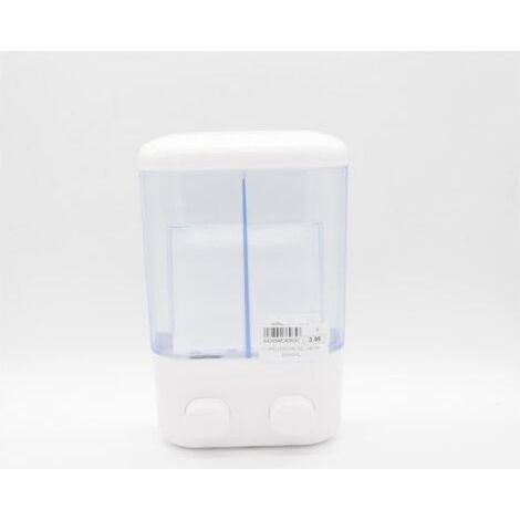 Distributeur de savon mural blanc, distributeur de désinfectant, gel hydroalcoolique 2 x 380 ml (1/5)