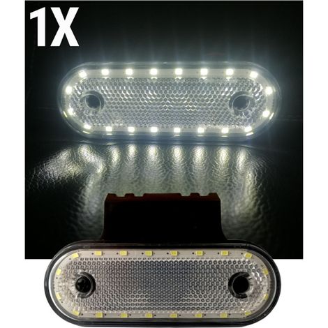 LED-Dioden-Positions-/Markierungsleuchte mit Halterung, weiß, 20 Dioden, 12V–24V für Lkw, Bus, Kleintransporter, Anhänger, Prits