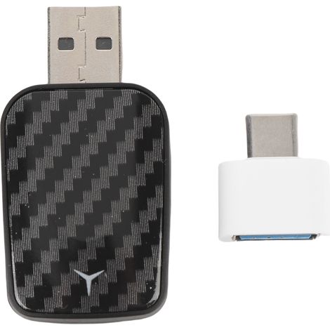 GARRYFIZH Adaptateur Carplay sans fil, plug and play, connexion rapide, transforme le filaire en dongle, motif carbone R5031 (1/5)