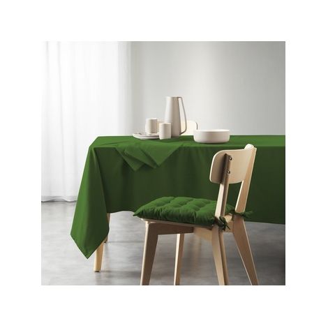 Nappe rectangle uni en coton recyclé "Mistral" - Vert - 140 x 240 cm - Livraison gratuite (1/3)