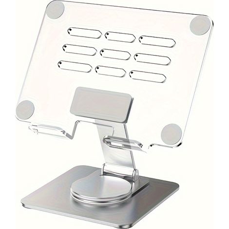 Support pour tablette en acrylique transparent – Rotatif à 360° et pliable – Réglable – Support pour téléphone portable (1/5)