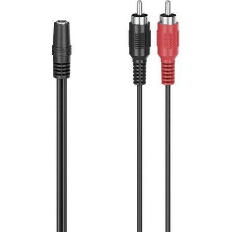 00205186 Cinch-RCA / Jack audio Adaptateur [1x Jack femelle 3.5 mm - 2x Cinch-RCA mâle] noir (1/2)